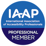 Plakette Professionelles Mitglied Iinternational Association of Accessibility Professionals (IAAP). Zur IAAP Website.