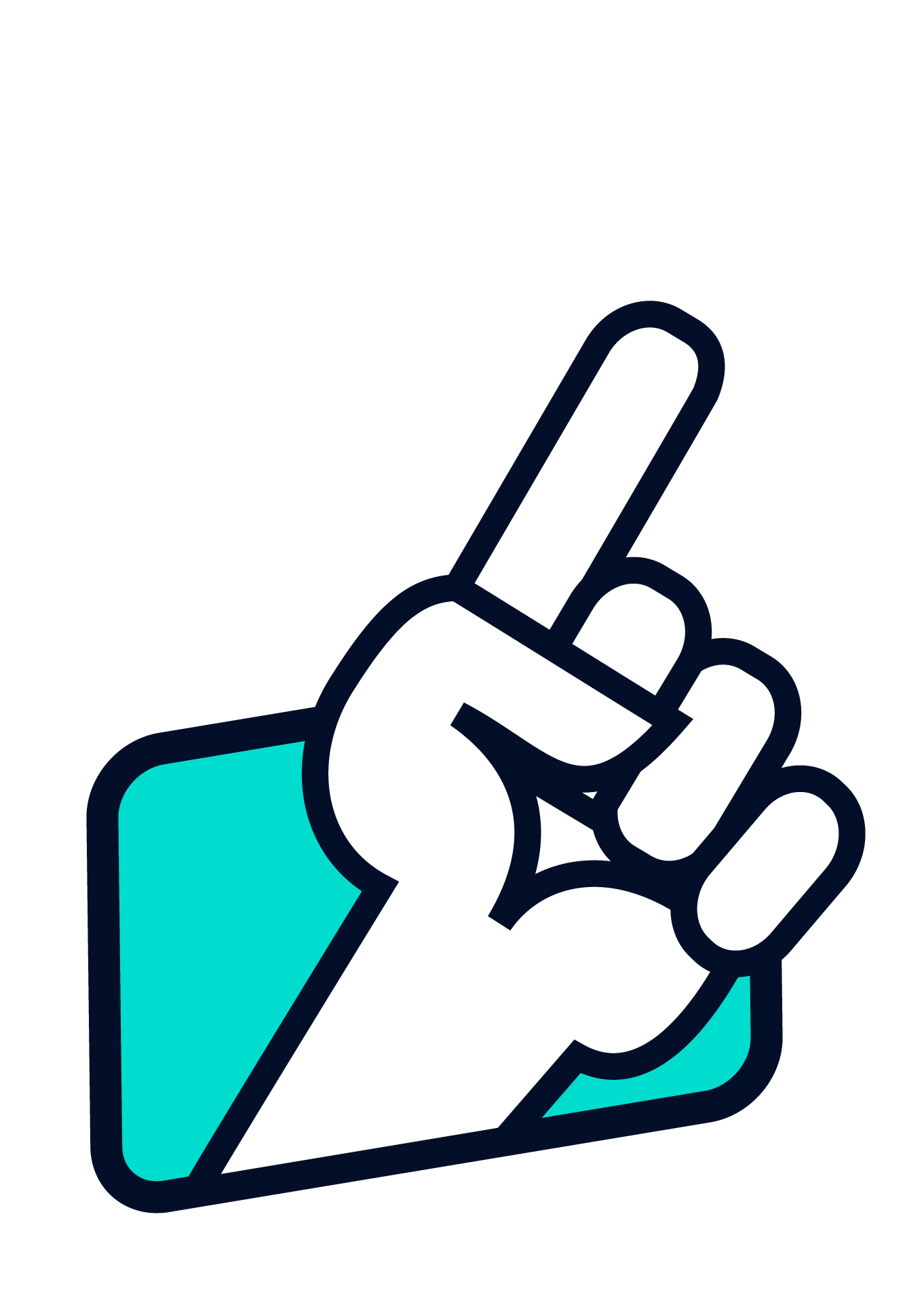 Illustration einer Hand, die das Zeichen für "1" macht.